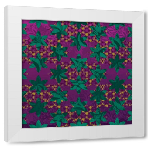 Floral Pattern White Modern Wood Framed Art Print by Grey, Jace