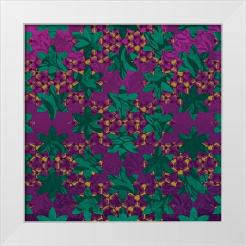 Floral Pattern White Modern Wood Framed Art Print by Grey, Jace