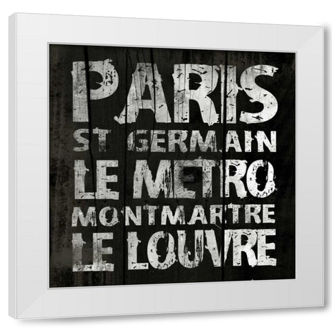 PARIS1 White Modern Wood Framed Art Print by Grey, Jace