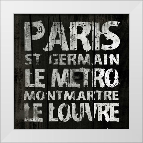 PARIS1 White Modern Wood Framed Art Print by Grey, Jace