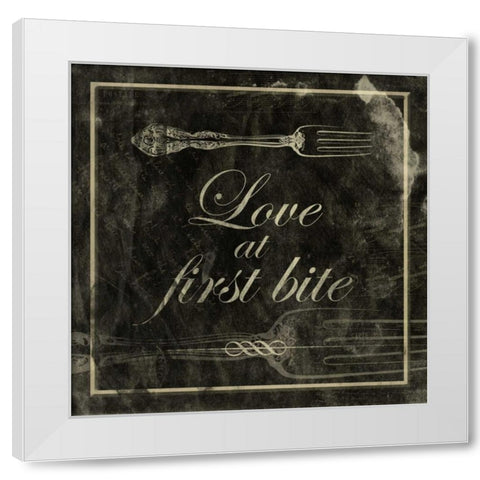 Love at first bite White Modern Wood Framed Art Print by Grey, Jace