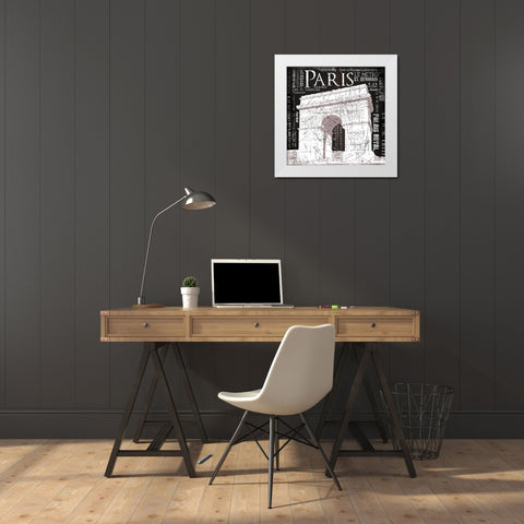 Paris Arch White Modern Wood Framed Art Print by Grey, Jace