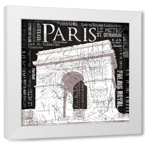 Paris Arch White Modern Wood Framed Art Print by Grey, Jace