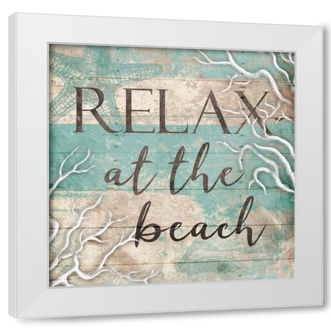 Relax Beach White Modern Wood Framed Art Print by Grey, Jace