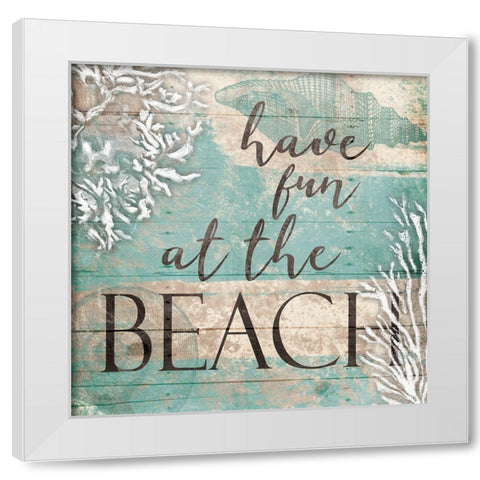 Fun Beach White Modern Wood Framed Art Print by Grey, Jace