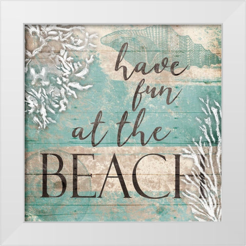 Fun Beach White Modern Wood Framed Art Print by Grey, Jace