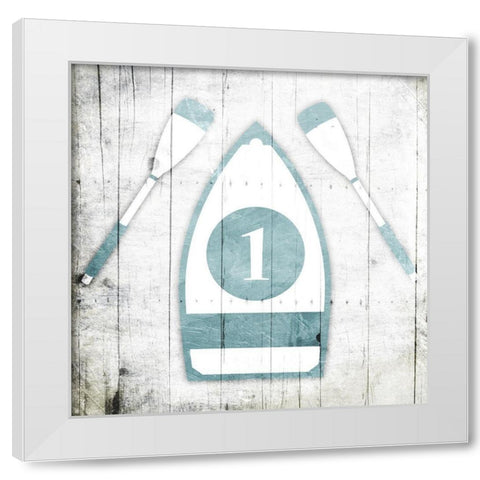 Number One Boat Toned Down White Modern Wood Framed Art Print by Grey, Jace