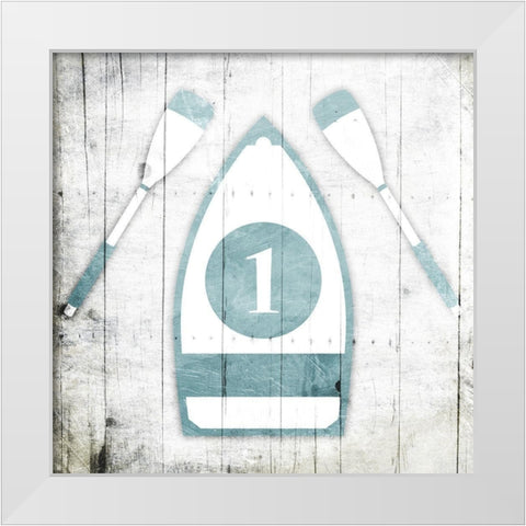 Number One Boat Toned Down White Modern Wood Framed Art Print by Grey, Jace