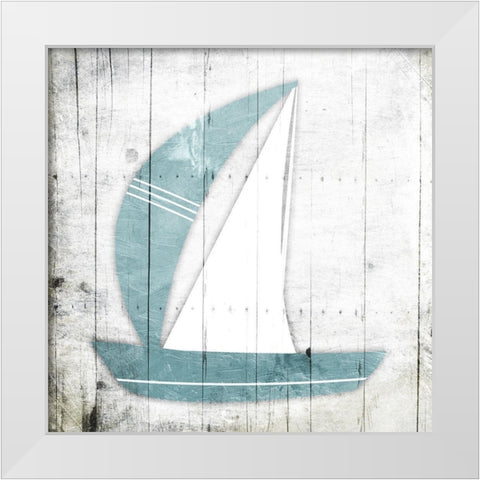 Sail Boat White Modern Wood Framed Art Print by Grey, Jace
