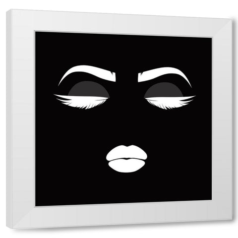 ReHer Face White Modern Wood Framed Art Print by Grey, Jace