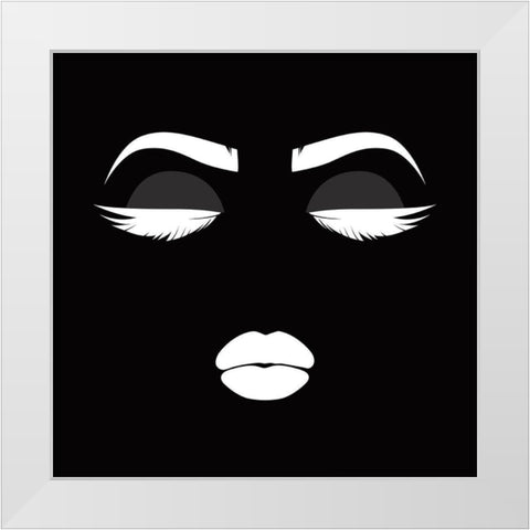 ReHer Face White Modern Wood Framed Art Print by Grey, Jace