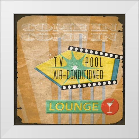 TV White Modern Wood Framed Art Print by Grey, Jace