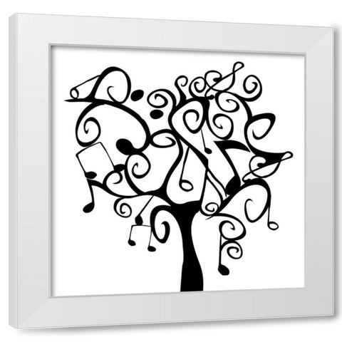 Musical Tree 2 White Modern Wood Framed Art Print by Grey, Jace