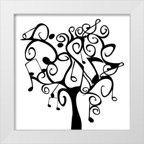 Musical Tree 2 White Modern Wood Framed Art Print by Grey, Jace