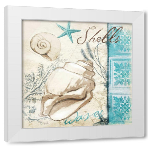 Beach pattern 2 new White Modern Wood Framed Art Print by Grey, Jace