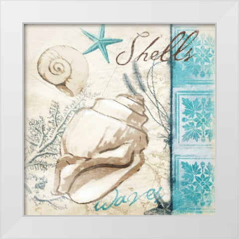 Beach pattern 2 new White Modern Wood Framed Art Print by Grey, Jace
