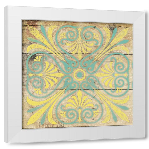 Turq Pattern 5 White Modern Wood Framed Art Print by Grey, Jace