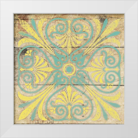Turq Pattern 5 White Modern Wood Framed Art Print by Grey, Jace