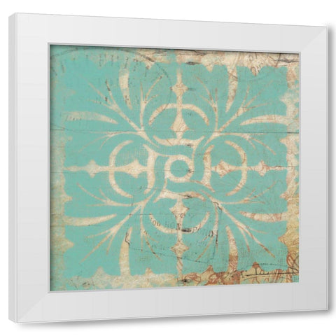 Turq Pattern 6 White Modern Wood Framed Art Print by Grey, Jace