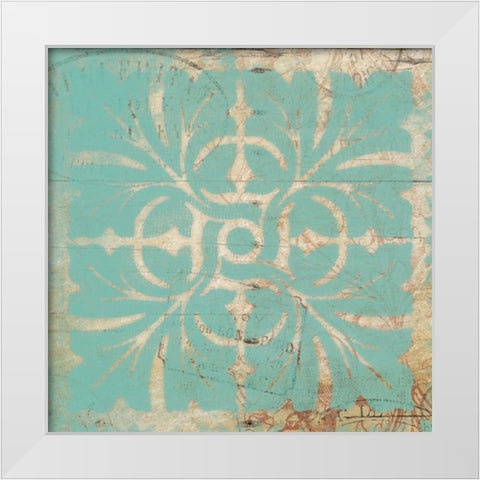 Turq Pattern 6 White Modern Wood Framed Art Print by Grey, Jace