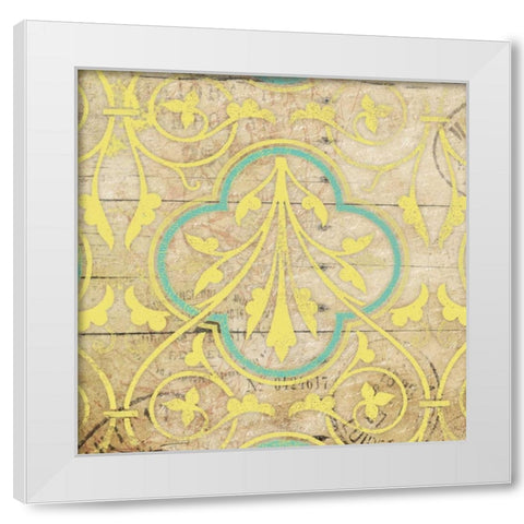 Turq Pattern 7 White Modern Wood Framed Art Print by Grey, Jace