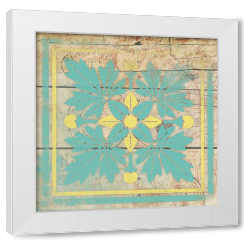 Turq Pattern 8 White Modern Wood Framed Art Print by Grey, Jace