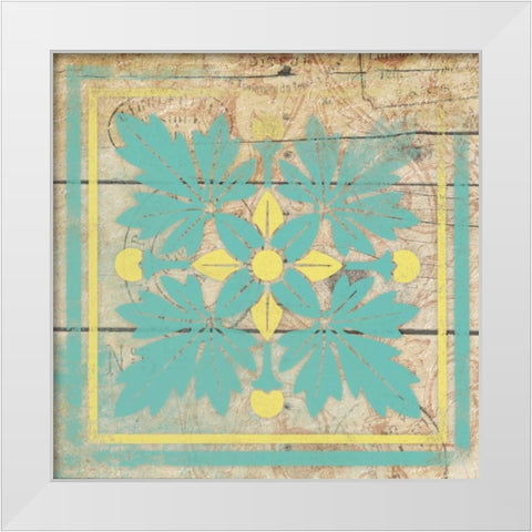 Turq Pattern 8 White Modern Wood Framed Art Print by Grey, Jace