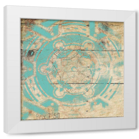 Turq Pattern 9 White Modern Wood Framed Art Print by Grey, Jace