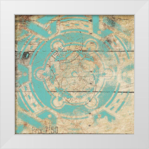 Turq Pattern 9 White Modern Wood Framed Art Print by Grey, Jace