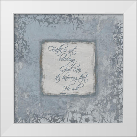 Faith Silver White Modern Wood Framed Art Print by Grey, Jace