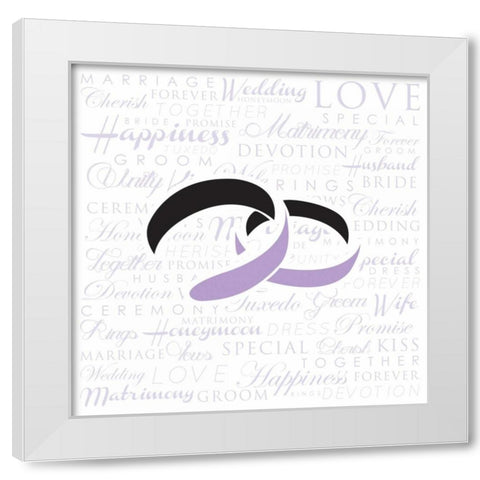 Wedding Rings White Modern Wood Framed Art Print by Grey, Jace