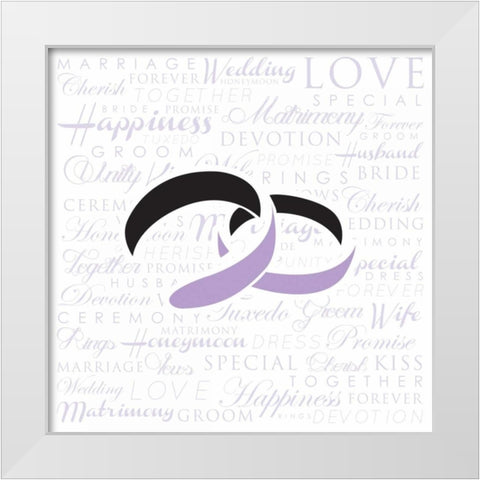 Wedding Rings White Modern Wood Framed Art Print by Grey, Jace