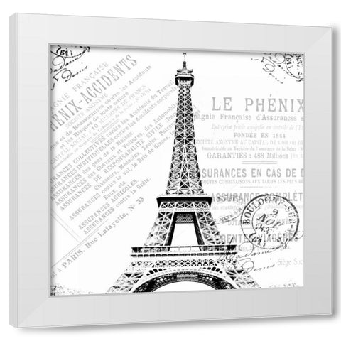 Paris Eiffel White Modern Wood Framed Art Print by Grey, Jace