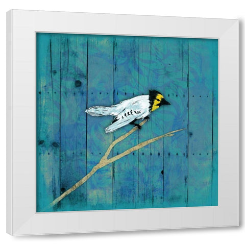 Blue Hue Bird 1 White Modern Wood Framed Art Print by Grey, Jace