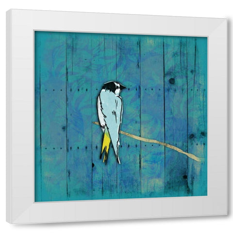 Blue Hue Bird 2 White Modern Wood Framed Art Print by Grey, Jace