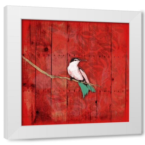 Red Hue Bird 1 White Modern Wood Framed Art Print by Grey, Jace