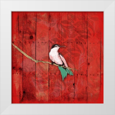 Red Hue Bird 1 White Modern Wood Framed Art Print by Grey, Jace