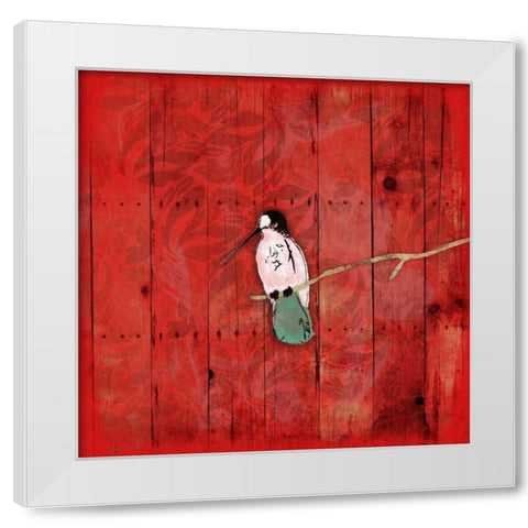 Red Hue Bird 2 White Modern Wood Framed Art Print by Grey, Jace