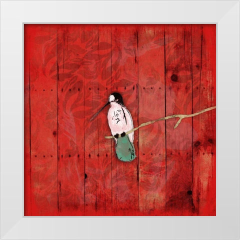 Red Hue Bird 2 White Modern Wood Framed Art Print by Grey, Jace