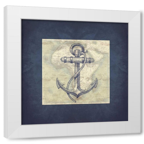 Coastal Map Mate Bordered White Modern Wood Framed Art Print by Grey, Jace