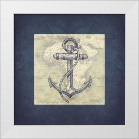 Coastal Map Mate Bordered White Modern Wood Framed Art Print by Grey, Jace