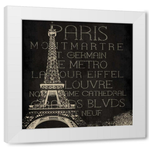 Paris Type White Modern Wood Framed Art Print by Grey, Jace