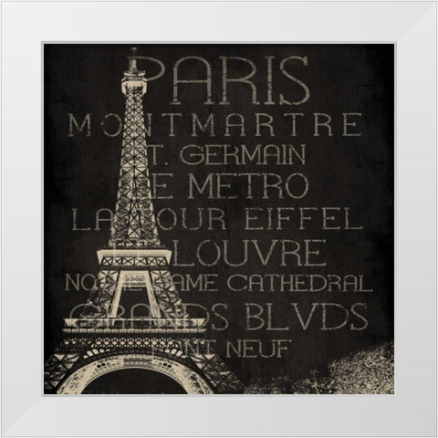 Paris Type White Modern Wood Framed Art Print by Grey, Jace