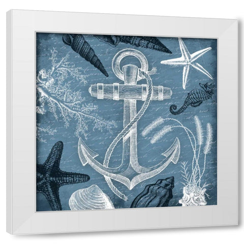 Anchor Nautical White Modern Wood Framed Art Print by Grey, Jace