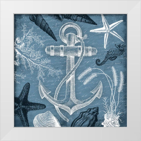Anchor Nautical White Modern Wood Framed Art Print by Grey, Jace