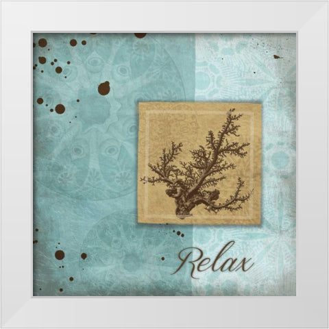 Relax White Modern Wood Framed Art Print by Grey, Jace