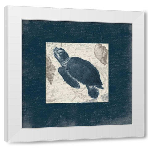 Turtle Bordered White Modern Wood Framed Art Print by Grey, Jace