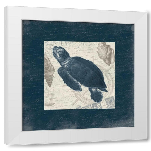 Turtle Bordered White Modern Wood Framed Art Print by Grey, Jace