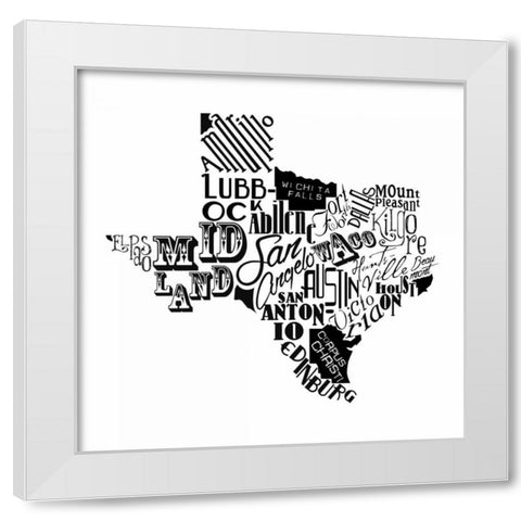 Texas White Modern Wood Framed Art Print by Grey, Jace