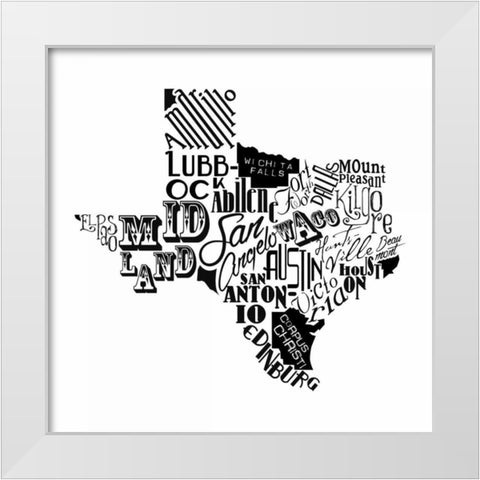 Texas White Modern Wood Framed Art Print by Grey, Jace